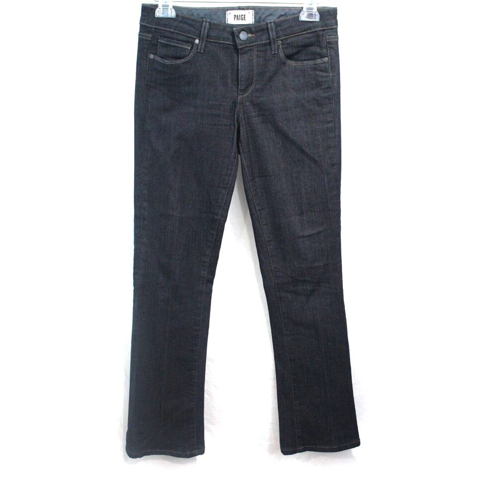 Paige Y2K Manhattan Low Rise 
Bootcut Jeans size 28 Dark Blue Denim Stretch